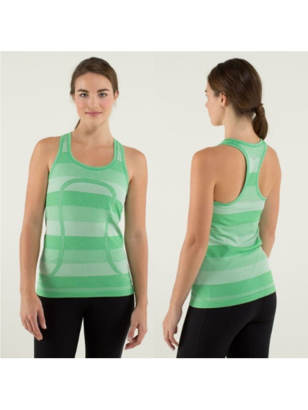 Lululemon Run: Swiftly Tech Racerback Heathered Green Bean 28415 Size 8